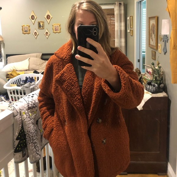 rust colour teddy coat